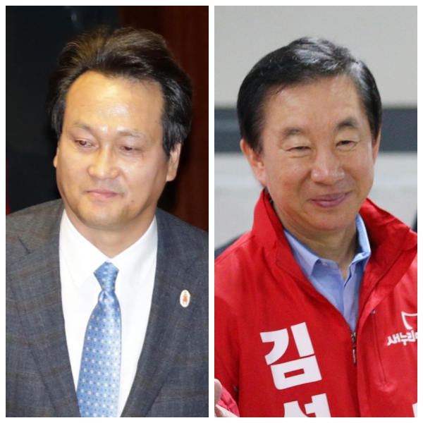 더불어민주당 안민석 의원(좌)과 새누리당 김성태 의원(우). <사진=뉴스1>