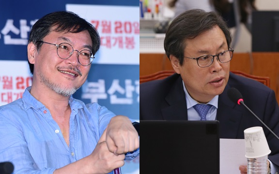 배우 김의성씨(왼쪽)와 도종환의원(오른쪽) <사진=뉴스1>