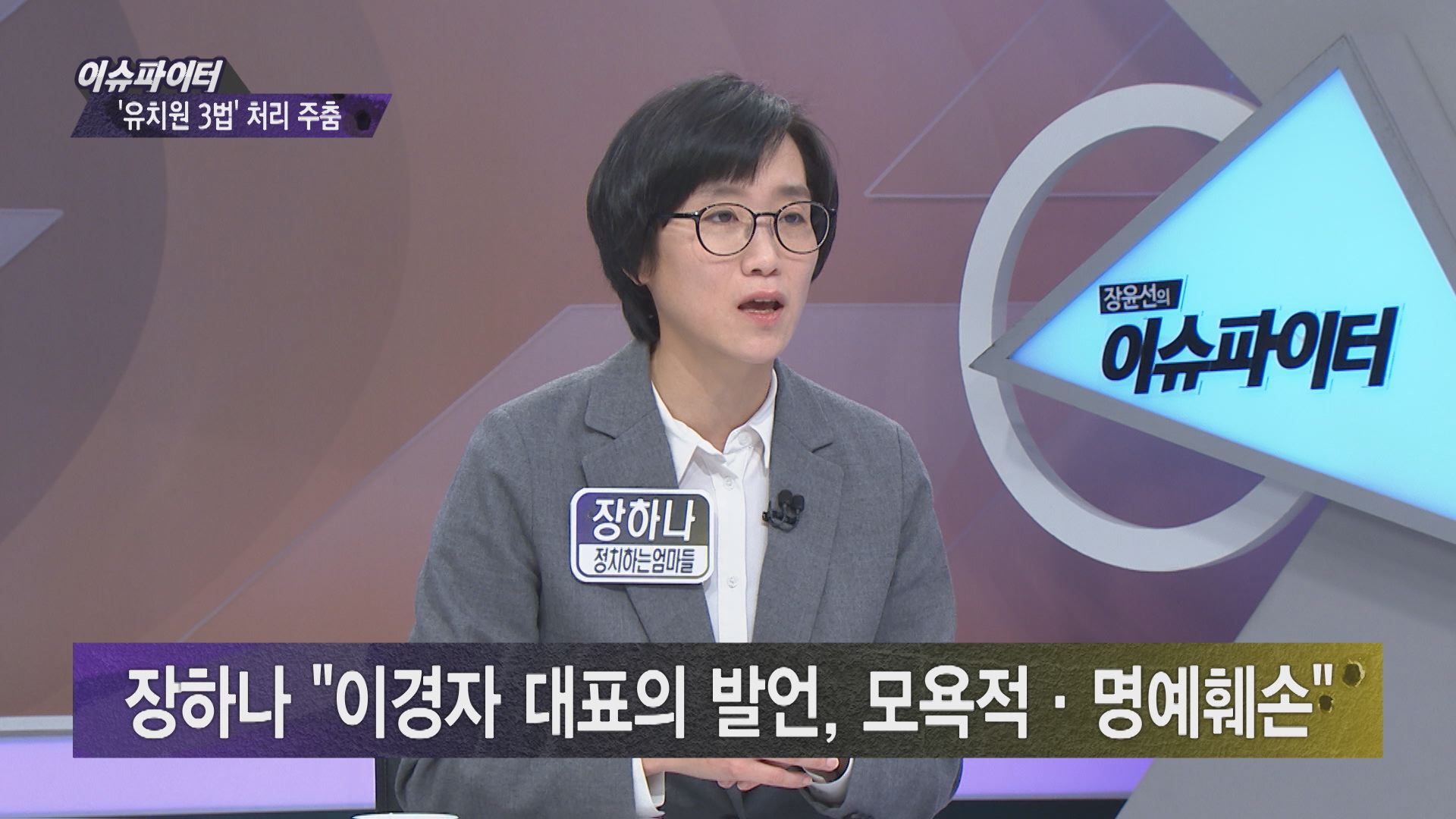 tbsTV 장윤선의 이슈파이터에 출연한 장하나 정치하는엄마들 대표