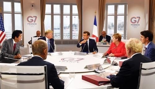 지난해 8월 프랑스 비아리츠에서 열린 G7 정상 회의 당시 모습. 