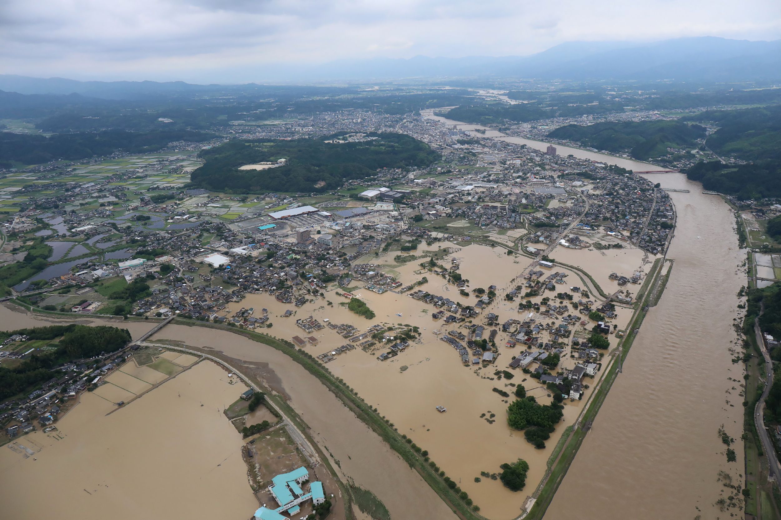 폭우로 침수된 일본 구마모토 현