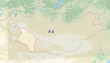 흑사병 의심 사망자가 나온 몽골 고비 알타이 지역(빨간색 테두리). 