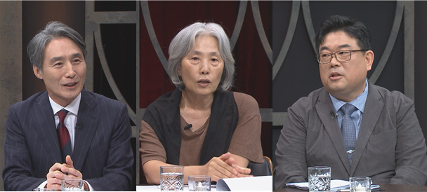 <사진=TBS> (왼쪽부터) 변상욱 전 CBS 대기자, 유선영 성공회대 신문방송학과 교수, 전성원 황해문화 편집장