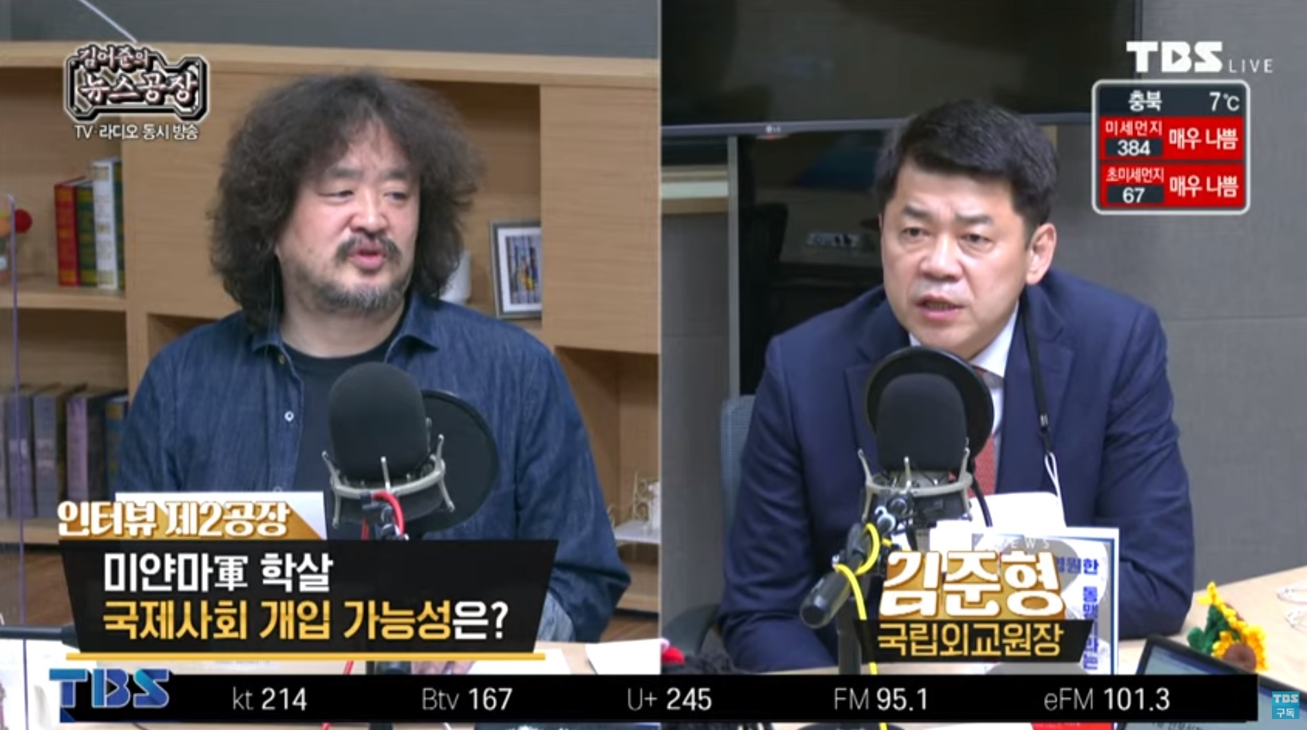 30일 TBS '김어준의 뉴스공장'에 출연한 김준형 원장