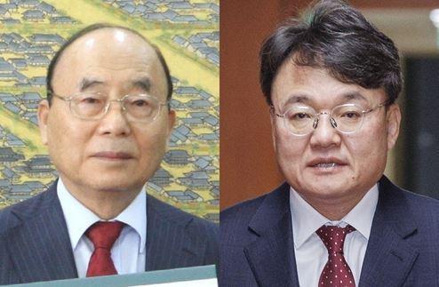 이봉관 서희건설 회장, 박성근 전 국무총리 비서실장 <사진=연합뉴스>