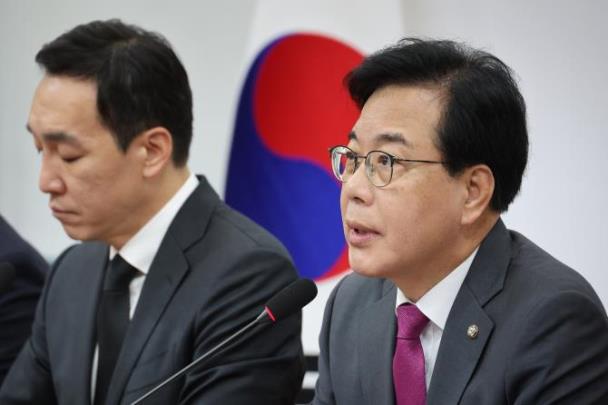 최고위원회의서 발언하는 송언석 원내대표 <사진=연합뉴스>
