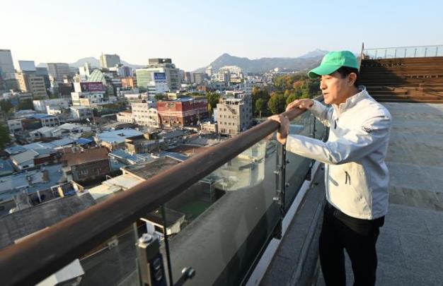 오세훈 시장, 세운4구역 재개발 관련 현장 브리핑 <사진=서울시 제공>