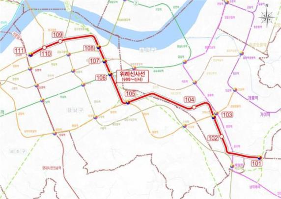 위례신사선 도시철도 노선도 <사진=서울시>