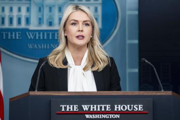 브리핑하는 레빗 대변인 <사진=연합뉴스>