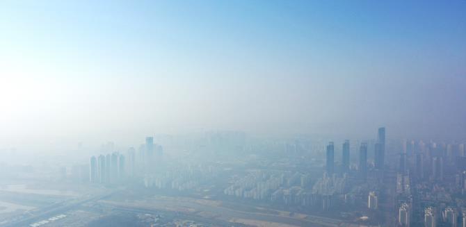 미세먼지에 갇힌 송도국제도시 <사진=연합뉴스>