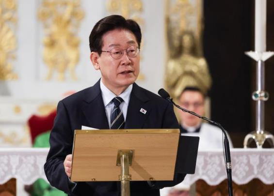 이재명 대통령, ''평화와 연대를 위한 특별미사'' 기념 연설 <사진=연합뉴스>