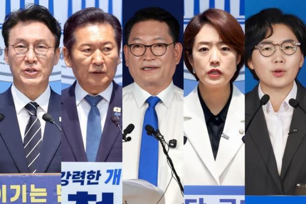 더불어민주당 당 대표 출마 선언한 5인 <사진=연합뉴스>