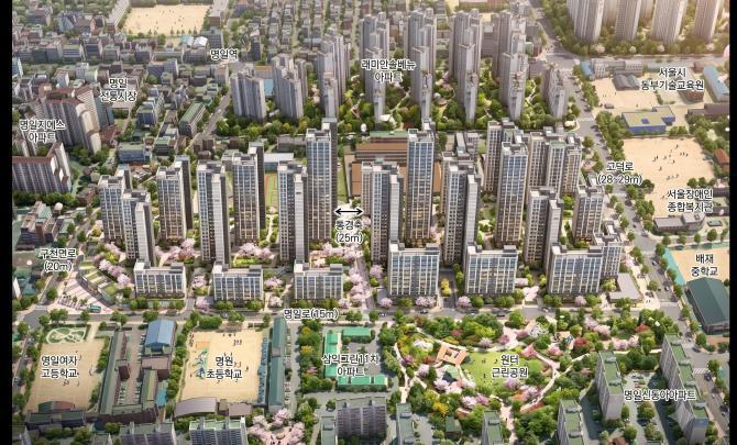 명일동 삼익그린2차아파트 재건축 조감도 <도면=서울시>
